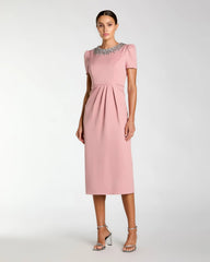 Rhinestone Neckline Dress