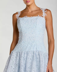 Sleeveless Embroidered Lace Tiered Midi Dress