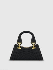 Angular Quilted Napa Leather Handbag